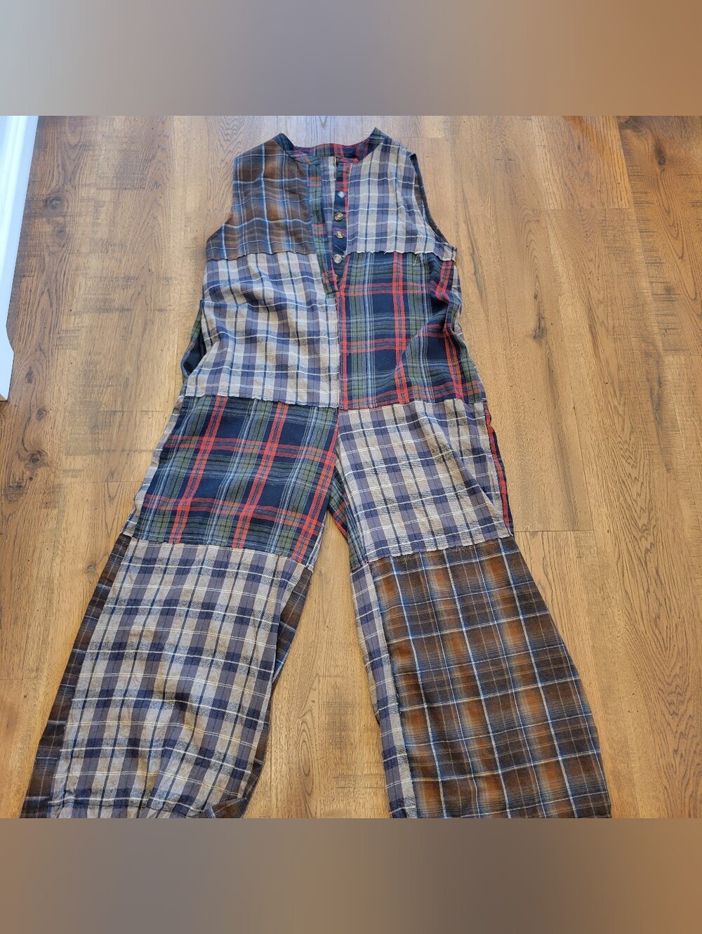 Bohemian Plaid Patchwork Women’s Jumpsuit - Multicolor